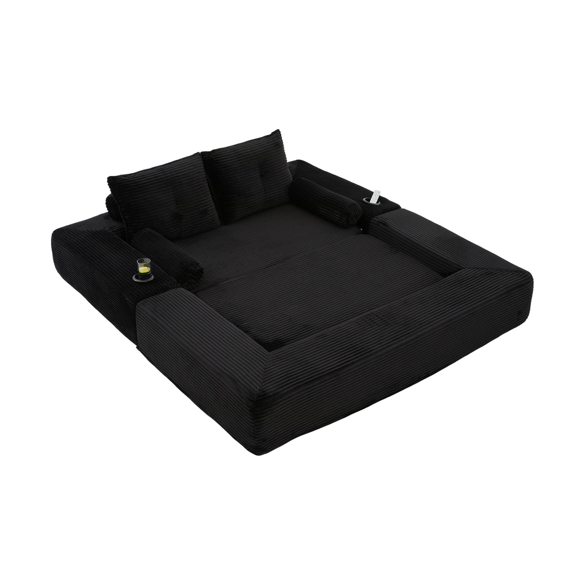 Evryae Schlafsofa Schwarz 180x80x98 cm