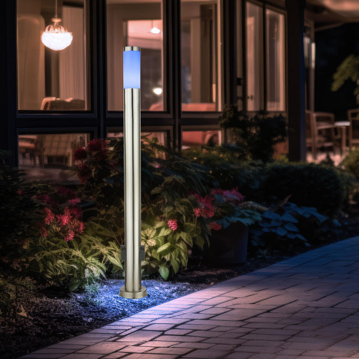 LED STEHLEUCHTE Silber Opal - Silberfarben, Metall (13.1/13.1/110cm) - Globo Lighting