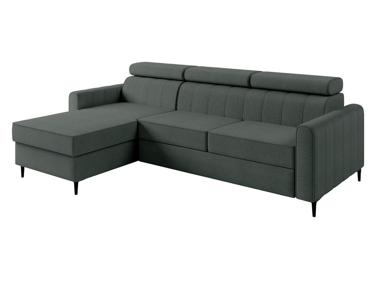 ECKSOFA Toronto III - Schwarz/Grau, Holz/Kunststoff (250/169cm) - MIRJAN24