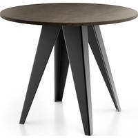 ESSTISCH Glory runder ausziehbarer, Dunkelgrauer Chicago Beton 90-130/100/76 cm - Dunkelgrau/Schwarz, Holzwerkstoff/Metall (90/130/76cm) - WFL GROUP