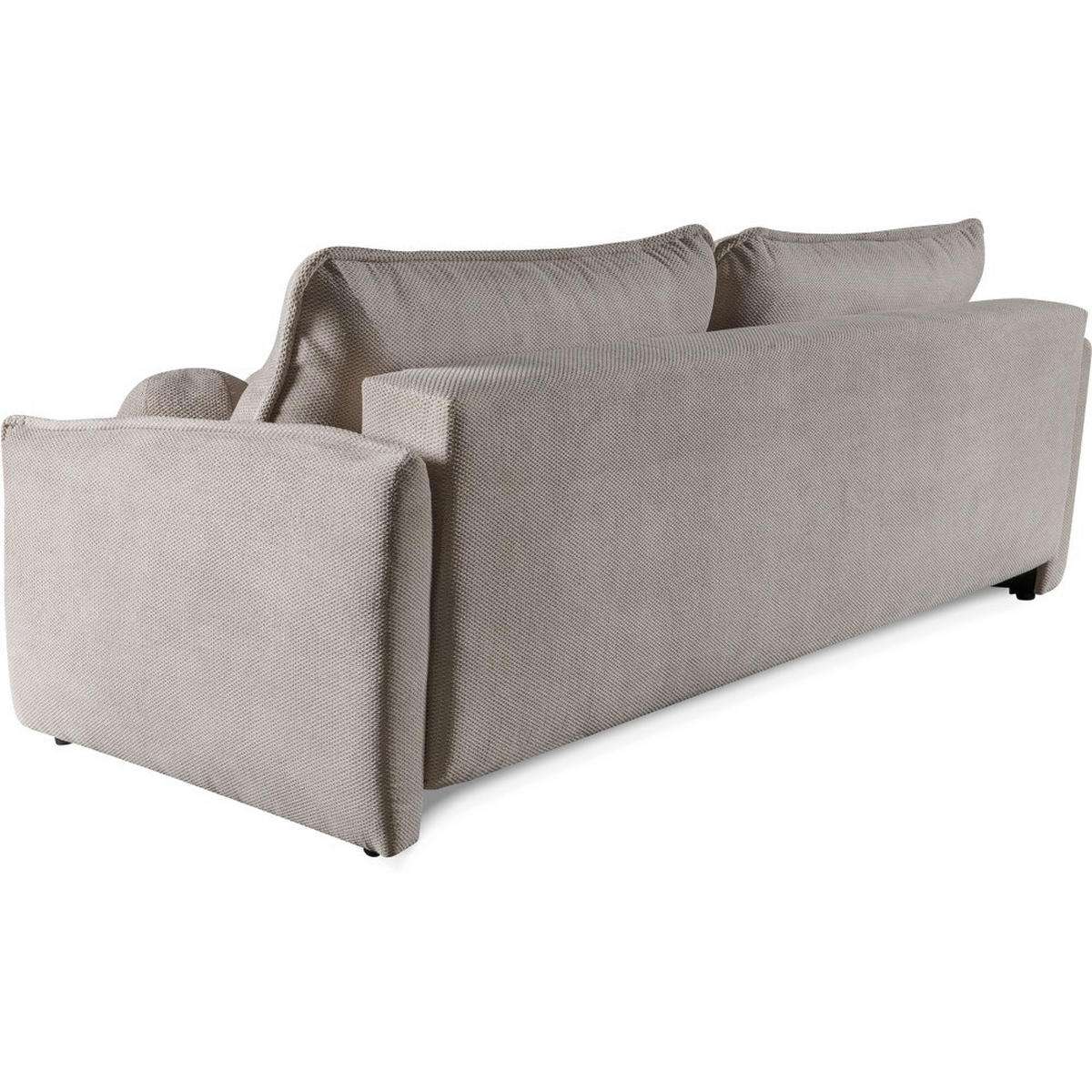 SCHLAFSOFA 3-Sitzer Puro mit Schlaffunktion, Beige - Beige/Schwarz, Textil (231/93/106cm) - Beautysofa