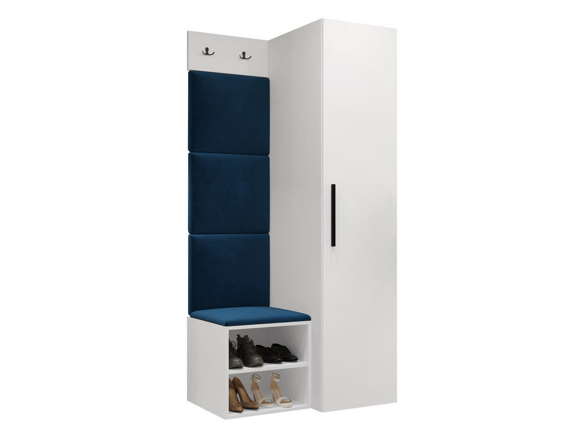 GARDEROBEN-SET Medi III - Blau/Schwarz, Holzwerkstoff/Kunststoff (40/191/50cm) - MIRJAN24