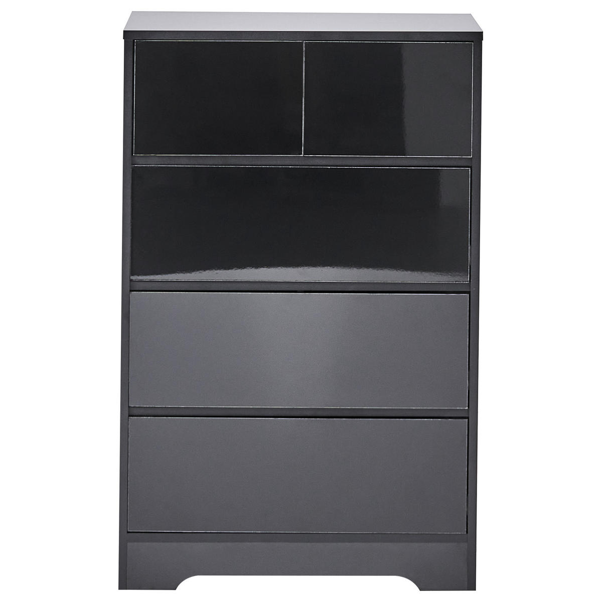 KOMODA s 5 zásuvkami Černá Alberta - černá, kompozitní dřevo (60/94/38cm) - Beliani