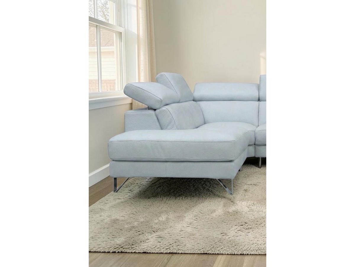 ECKSOFA Antares Echtleder Weiß - Weiß, Leder/Metall (224/276cm)