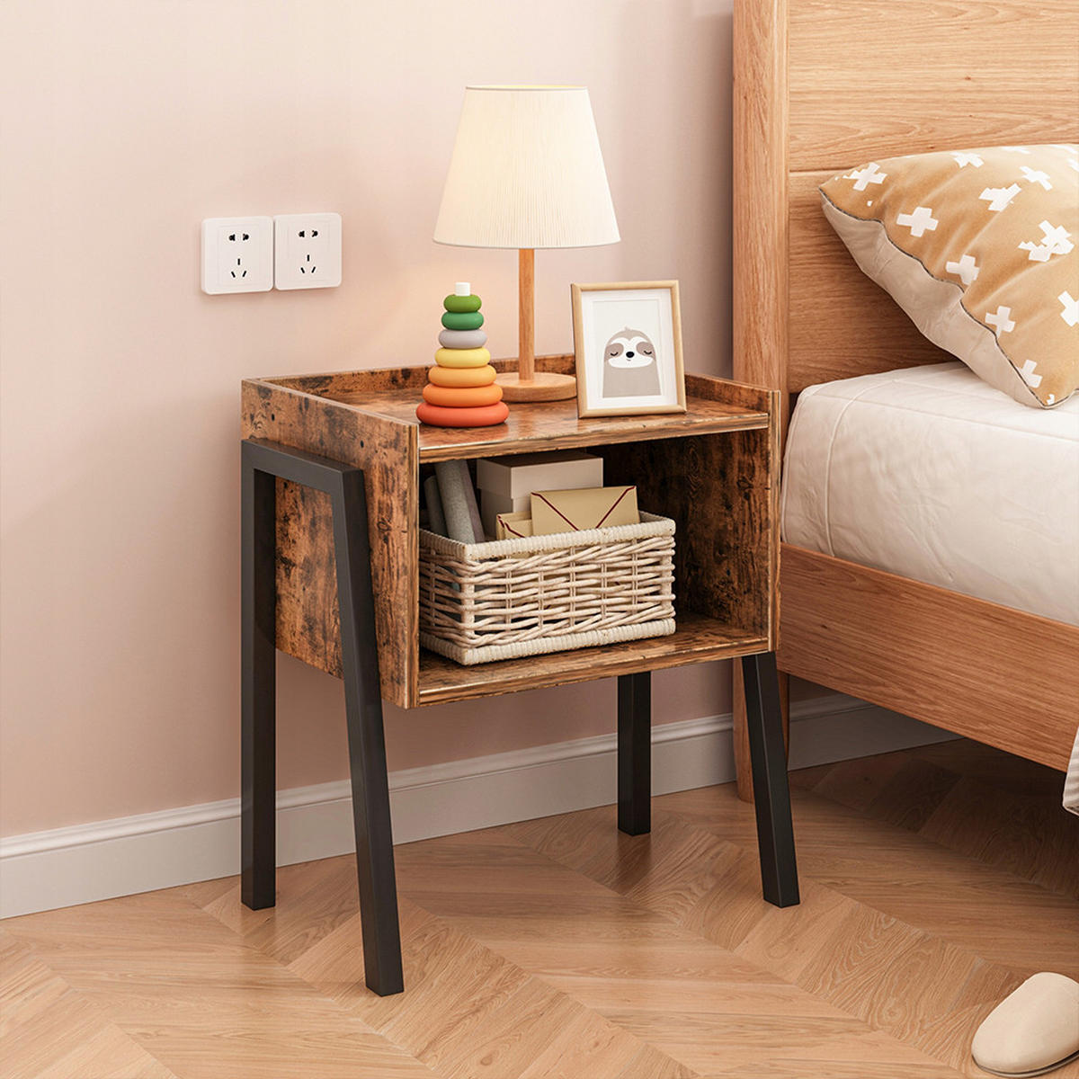 NACHTTISCH, braun 43,5/25/51 cm - Braun, Holzwerkstoff (43.5/51/35cm)