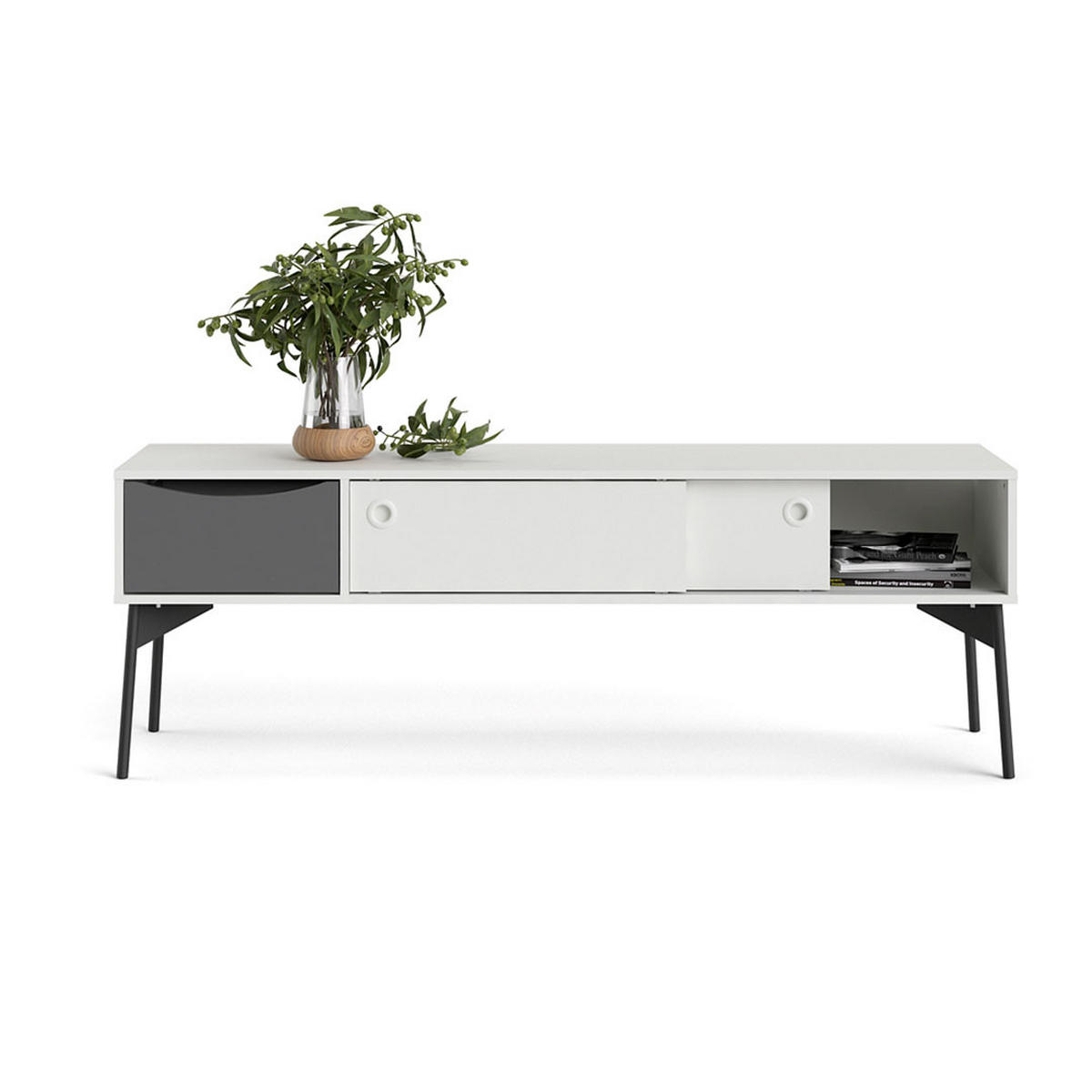 TV-ELEMENT weiß - Weiß, Holzwerkstoff (154/53/39cm) - ebuy24