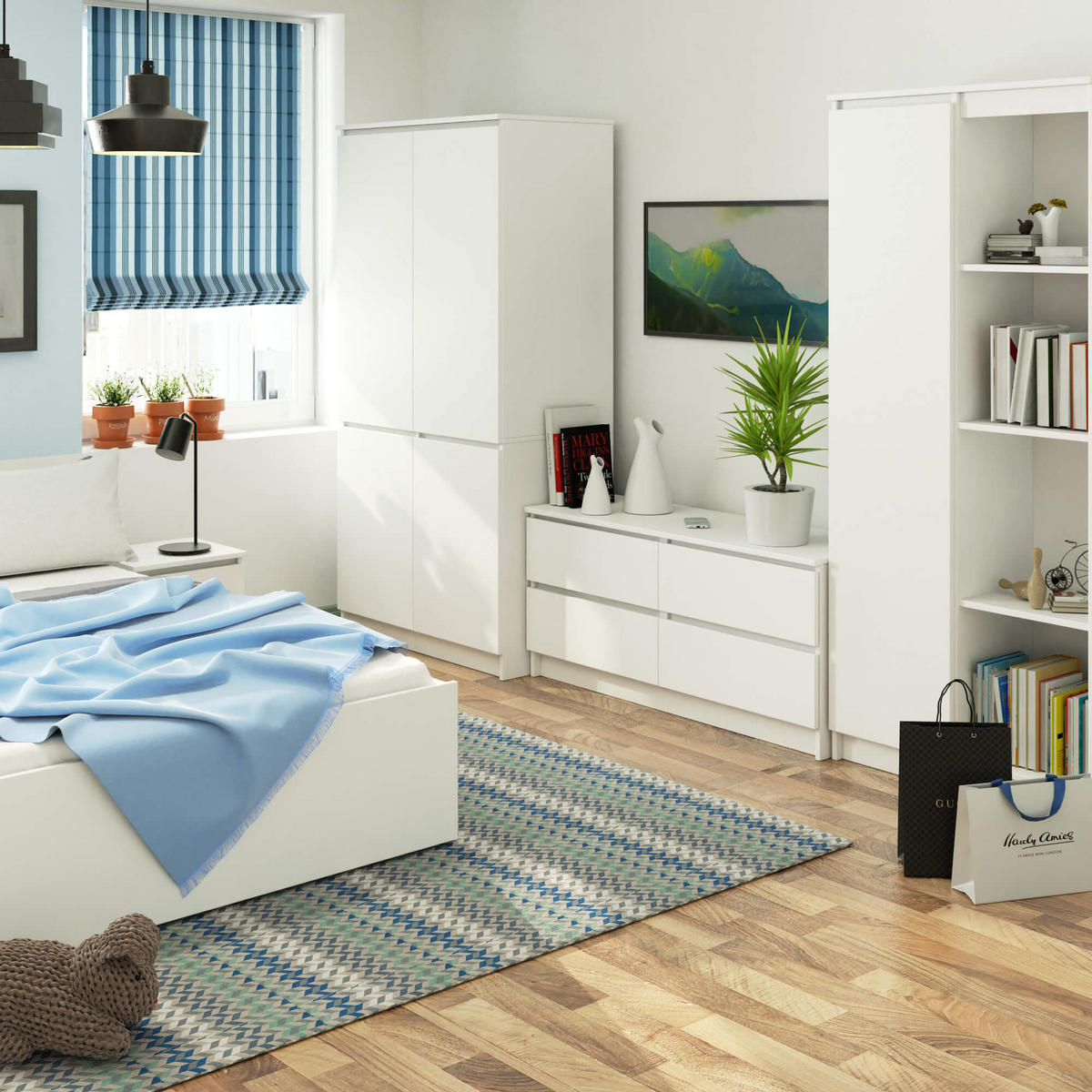 KLEIDERSCHRANK Weiß 90x51x180 cm - Weiß, Holzwerkstoff (90/180/51cm) - Akord