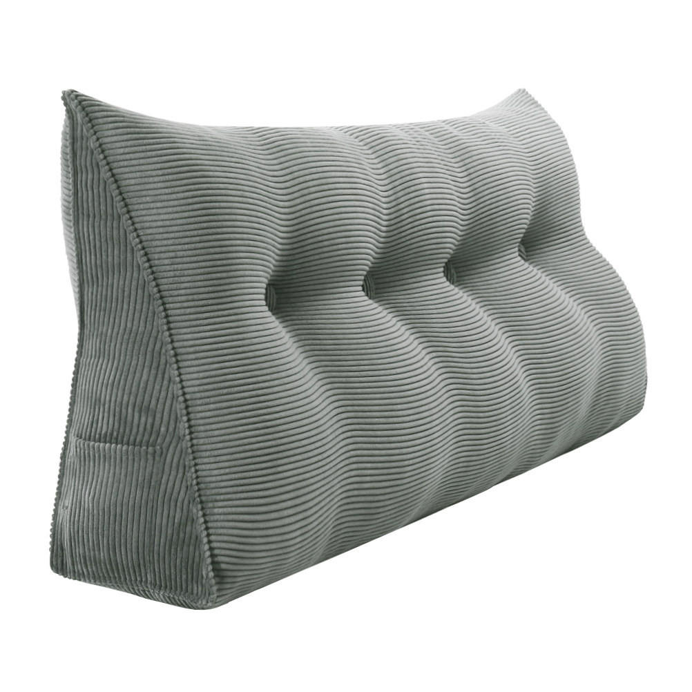 RÜCKENKISSEN für Bett Kord Grau 140 cm - Grau, Textil (50/140cm) - Vercart