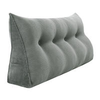 RÜCKENKISSEN für Bett Kord Grau 140 cm - Grau, Textil (50/140cm) - Vercart