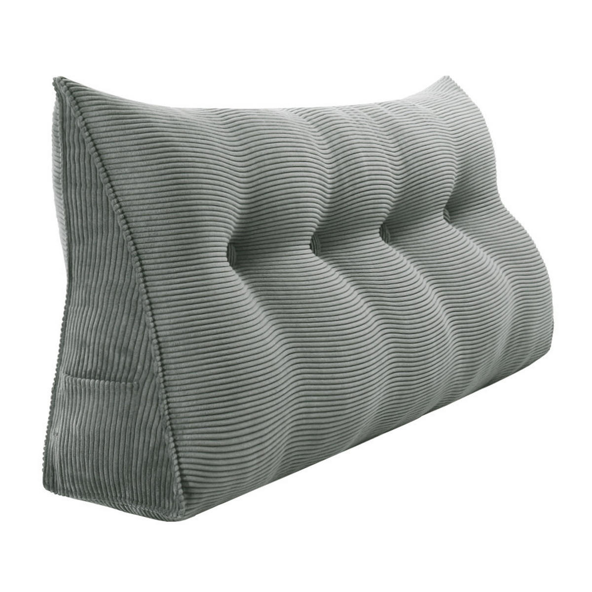 RÜCKENKISSEN für Bett Kord Grau 140 cm - Grau, Textil (50/140cm) - Vercart