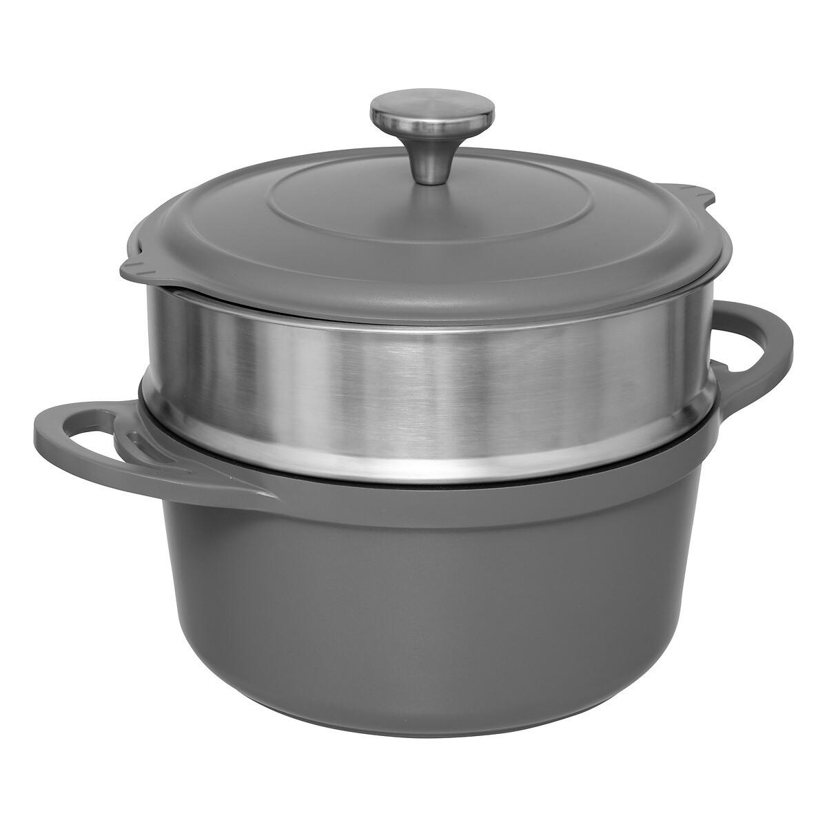 DAMPFGARBEHÄLTER Healthy Ø 24 cm 4-teilig - Grau, Metall (25.2cm) - 5five Simply Smart