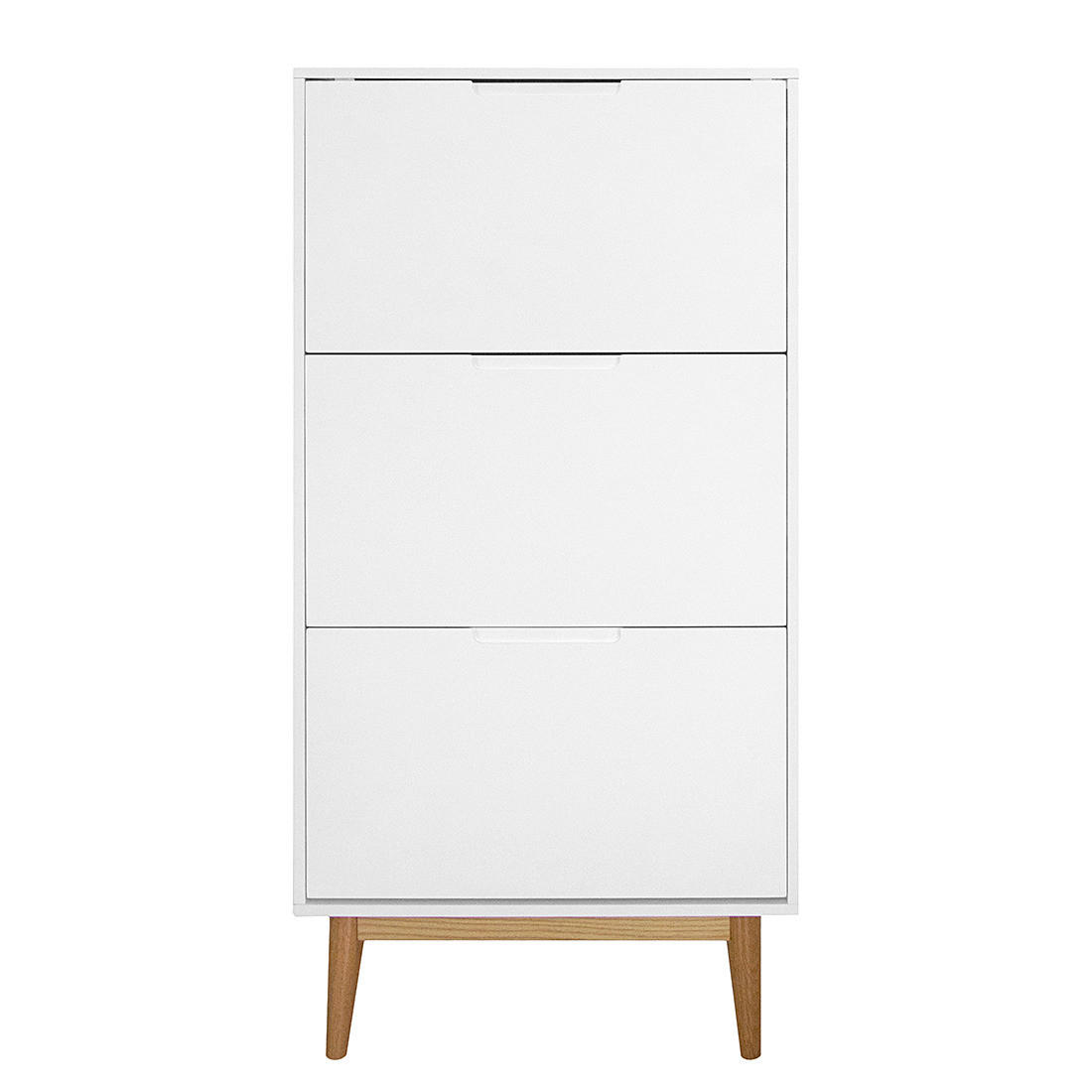 SCHUHKIPPER - Eichefarben/Weiß, Holzwerkstoff (63/130/24cm) - home24