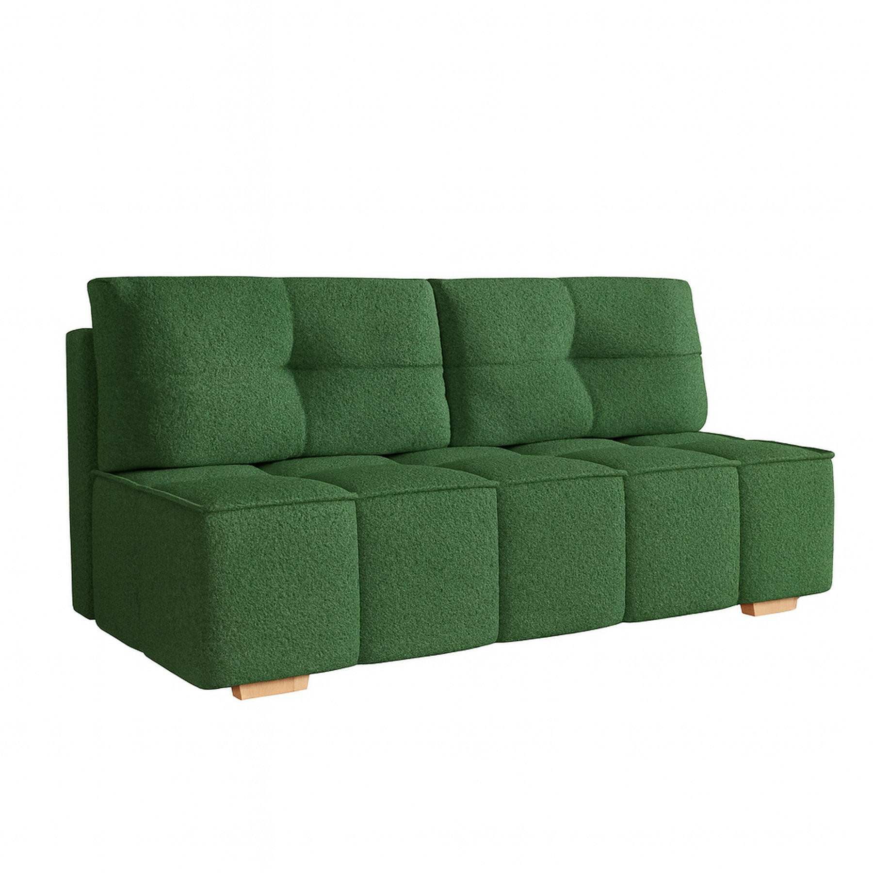 SCHLAFSOFA LORA, Sofa mit Schlaffunktion und Bettkasten, Farbe: Grün, Bouclé-Stoff - Grün, Textil (196/90/85cm) - Sepro Meble