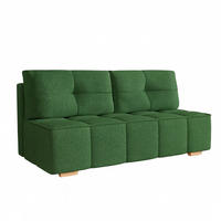 SCHLAFSOFA LORA, Sofa mit Schlaffunktion und Bettkasten, Farbe: Grün, Bouclé-Stoff - Grün, Textil (196/90/85cm) - Sepro Meble