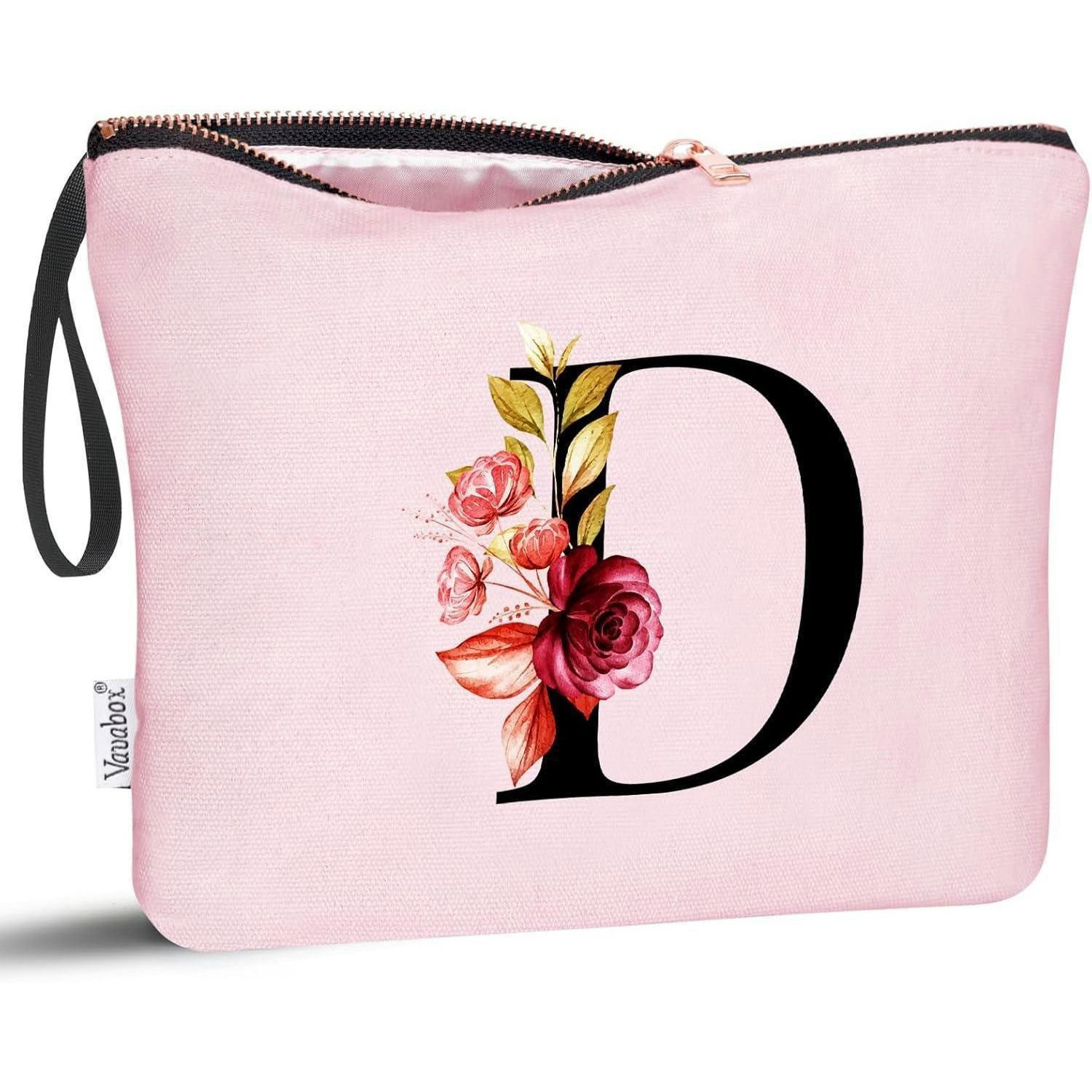 KOSMETIKTASCHE mit Initialen D, Pink - Rosa, Textil (20/1/25cm)