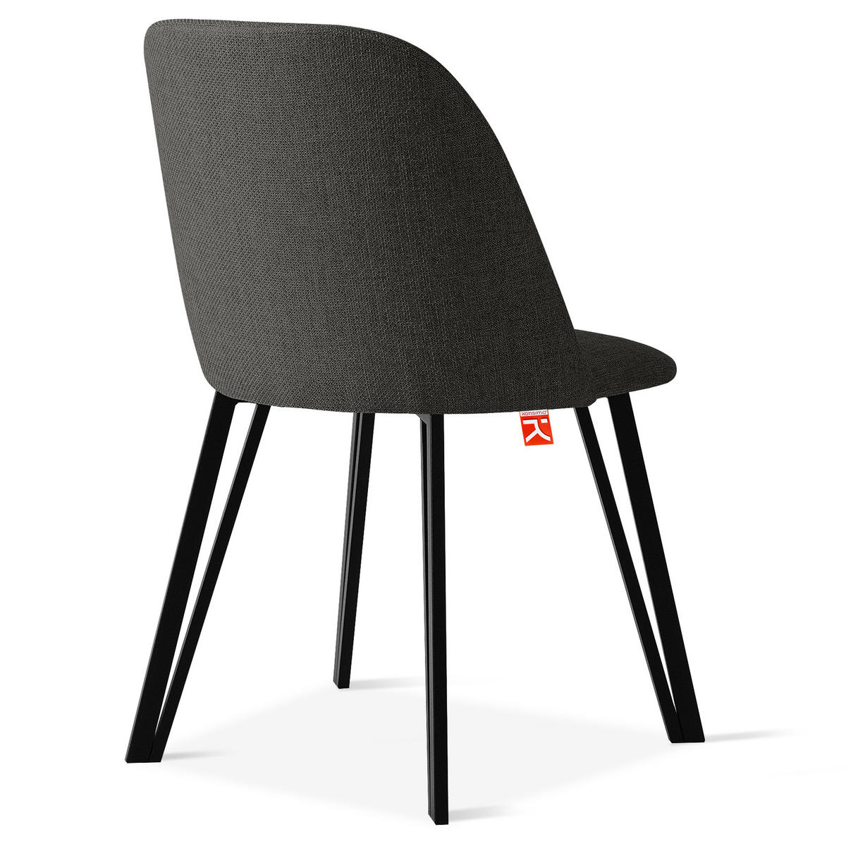 POLSTERSTUHL SPENO Esszimmerstühle 2er Set - Dunkelgrau/Schwarz, Holz/Textil (52/85/58cm) - KONSIMO®