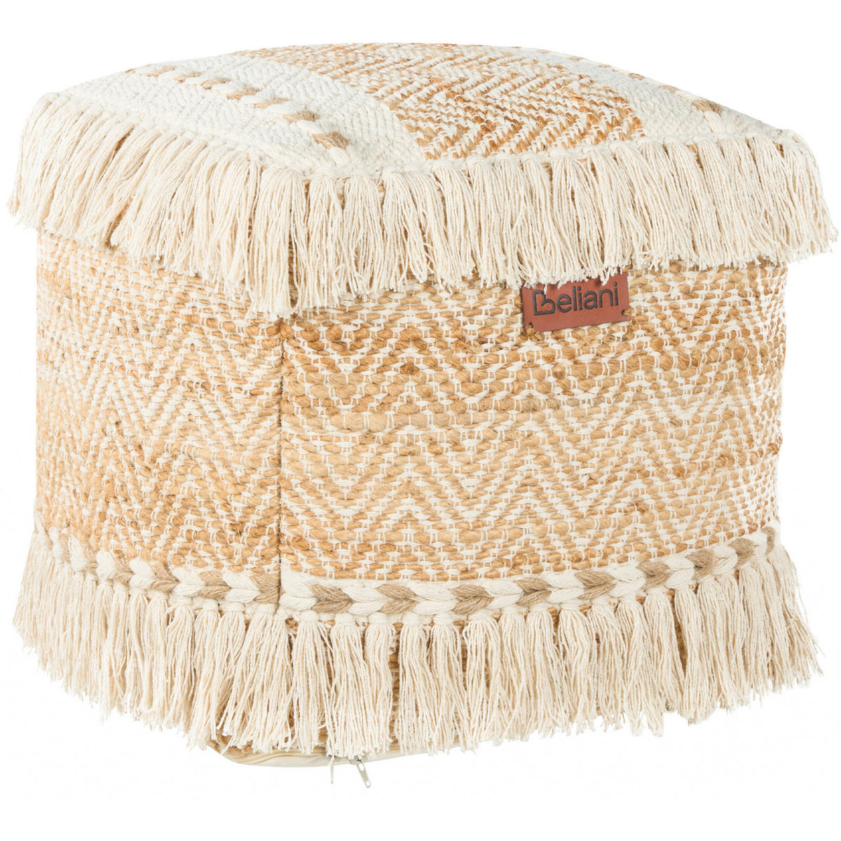 POUF Hellbeige Alupola - Beige, Naturmaterialien (40/40/40cm) - Beliani