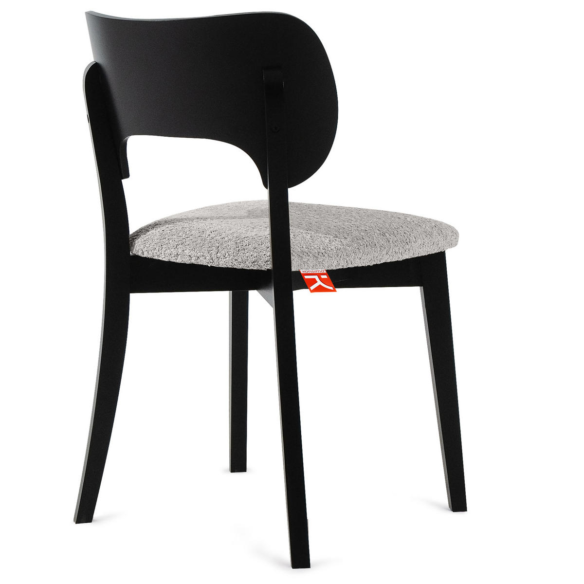 HOLZSTUHL LYCO Esstischstühl 2-er Set, Bouclé - Schwarz/Grau, Holz/Textil (47/80.5/45cm) - KONSIMO®