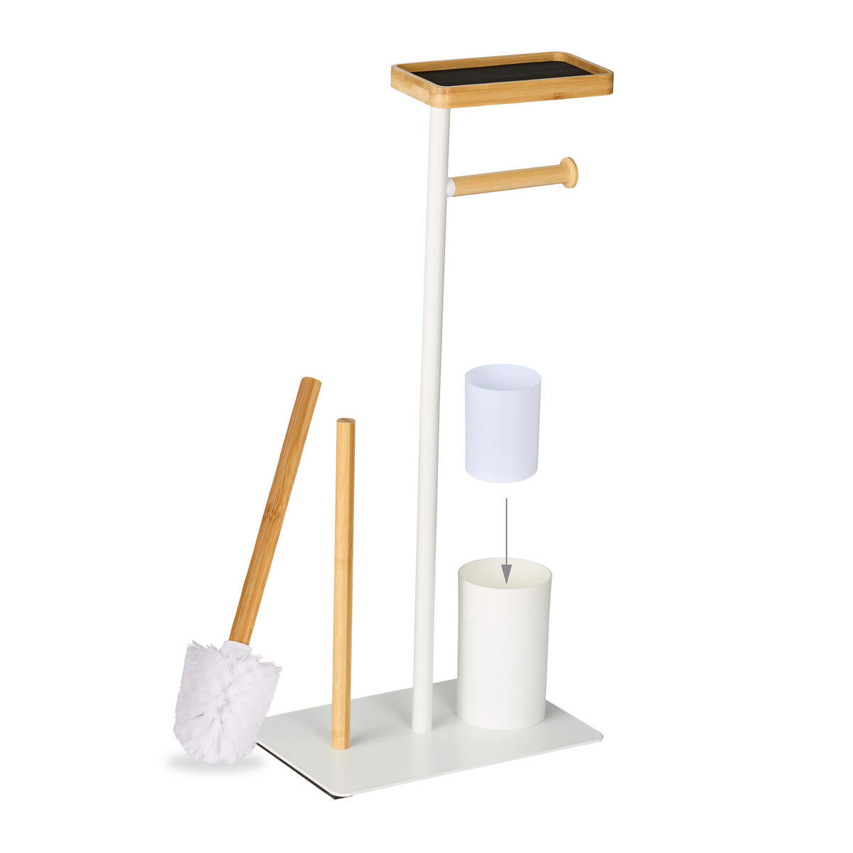 WC-GARNITUR - Weiß, Holz/Kunststoff (30/65/20cm) - Relaxdays