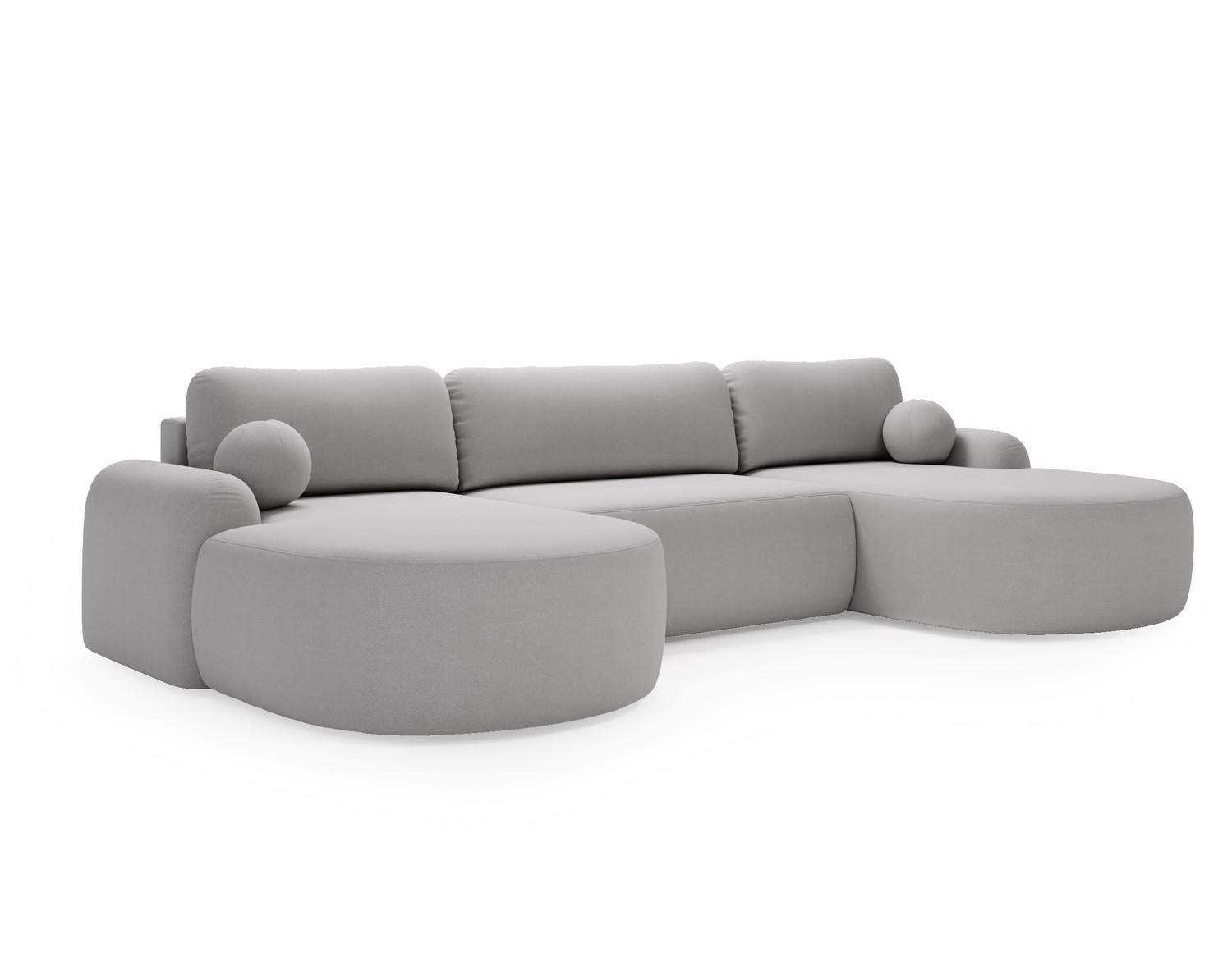 Thumbnail - Luxkor24 Wohnlandschaft, Hellgrau, Textil, U-Form, 377x92x177 cm, Wohnzimmer, Sofas & Couches, Wohnlandschaften, Wohnlan...