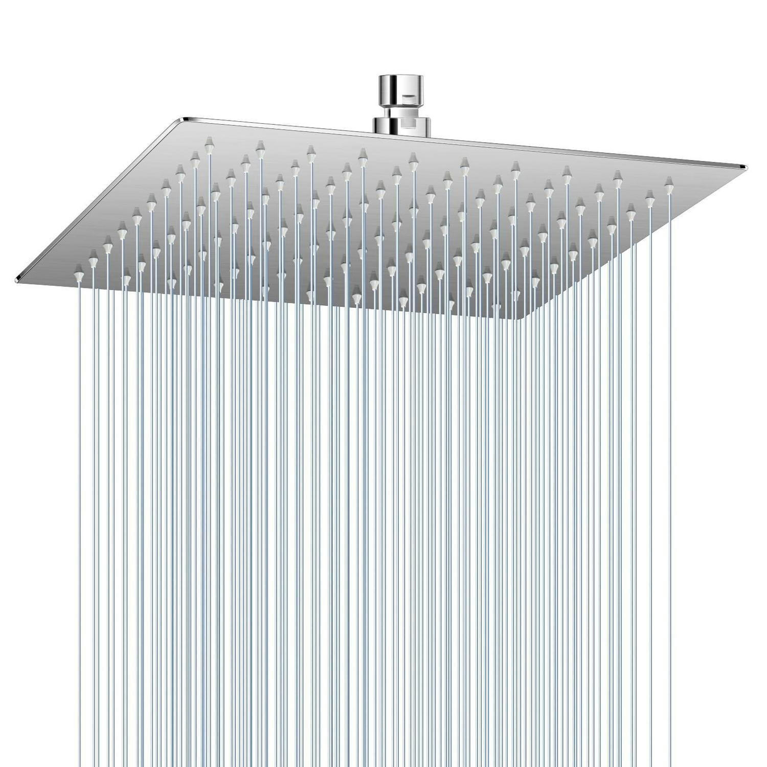 DUSCHKOPF Regendusche 25 cm Gebürstetes Nickel Wassersparend Antikalk Düsen - Silberfarben, Metall (25/12.7/25cm)