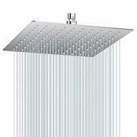 DUSCHKOPF Regendusche 25 cm Gebürstetes Nickel Wassersparend Antikalk Düsen - Silberfarben, Metall (25/12.7/25cm)
