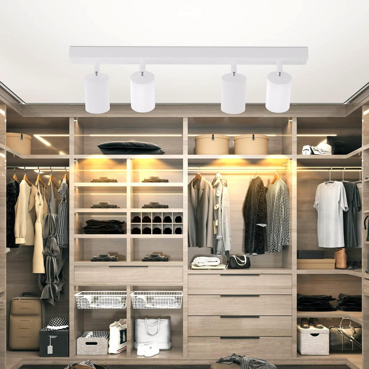 DECKENSTRAHLER Wonder 52/5/7.2cm - Weiß, Metall (52/5/7.2cm) - ZMH