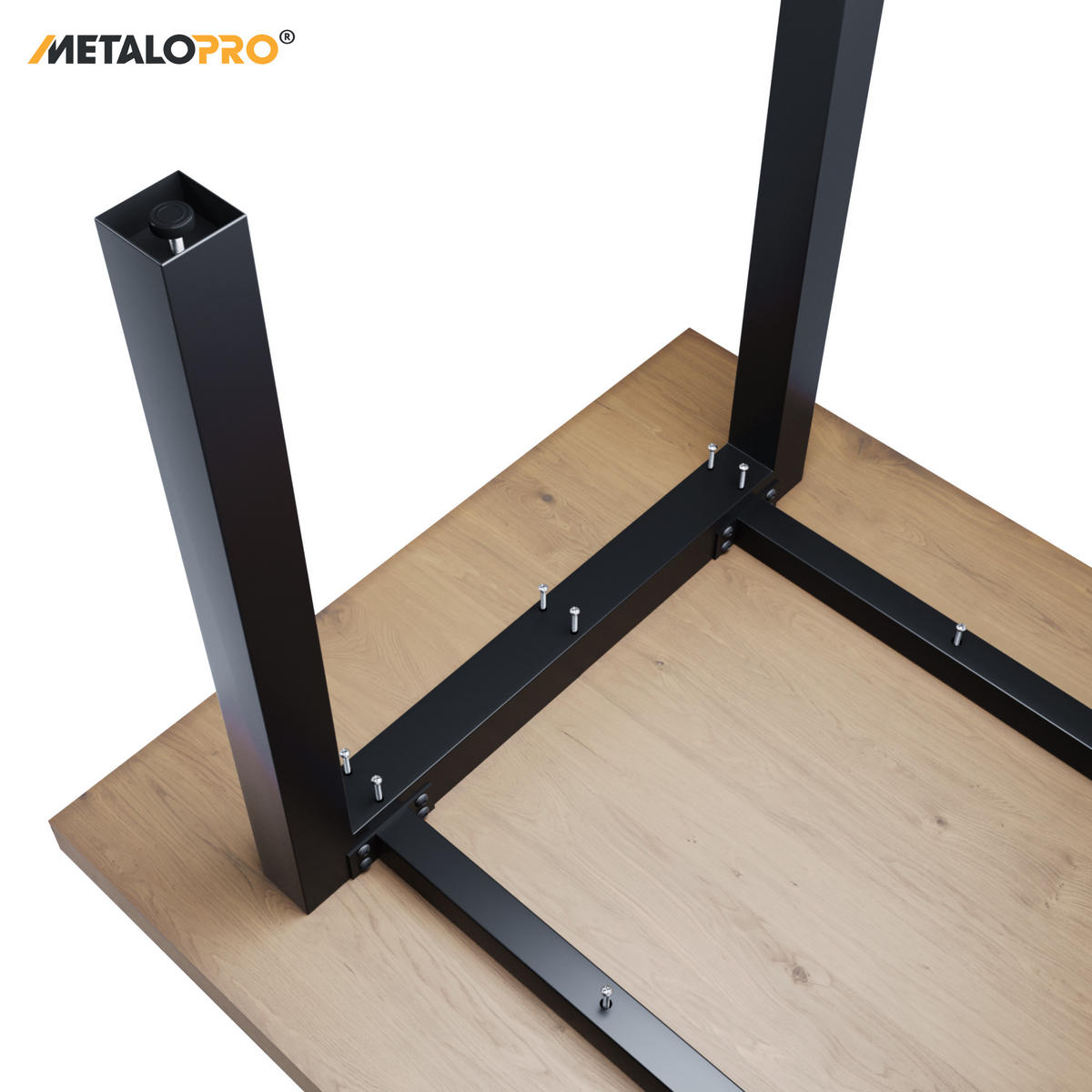 TISCHBEINE Etamin Metall Schwarz 170/70/72 cm - Schwarz, Metall (70/72/170cm) - Metalo Pro