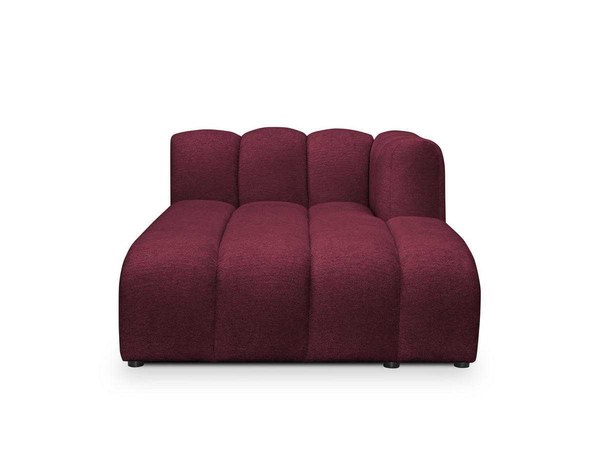 SOFAELEMENT Rechts Chenille Stoff Rot - Bordeaux/Schwarz, Holzwerkstoff/Kunststoff (179/70/113cm) - Makamii
