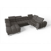 WOHNLANDSCHAFT Bastien Relax - Dunkelgrau, Holzwerkstoff/Textil (198/95/350cm) - Fun Möbel