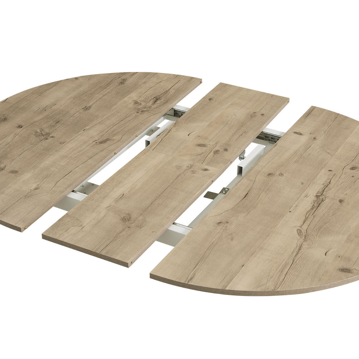 ESSTISCH LIV 120-150/120/76 cm Rund Sandeiche - Eiche San Remo/Weiß, Holzwerkstoff (120/120/76cm) - B&D Home