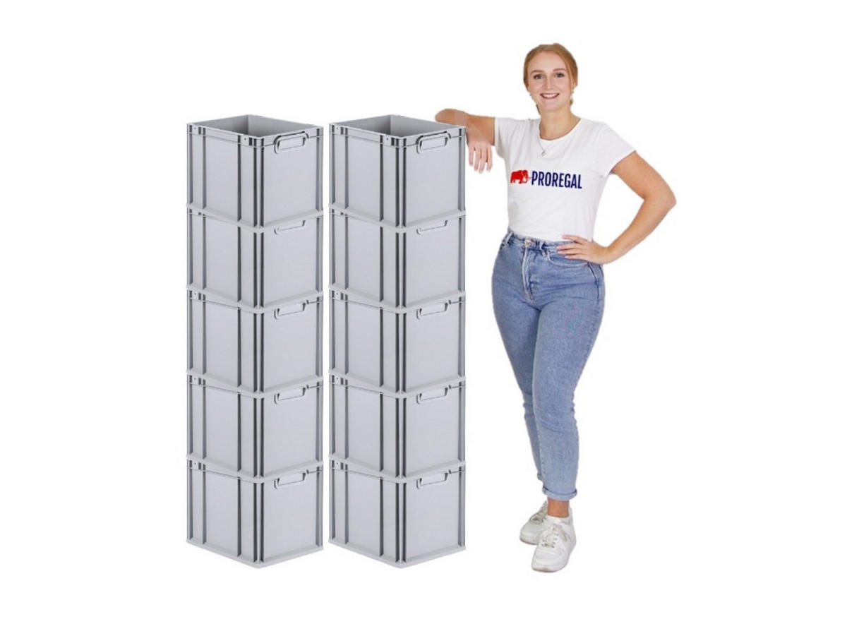 EUROBOX Nextgen Economy Griffe Geschlossen 32x30x40cm 30 Liter - Grau, Kunststoff (30/32/40cm) - PROREGAL