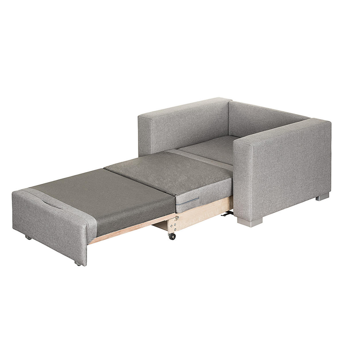 SCHLAFSESSEL - Silberfarben/Grau, Textil (110/90/90cm) - home24