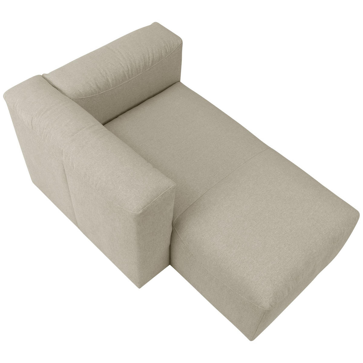 LONGCHAIR Armlehne links Kattrina Flachgewebe creme - Creme, Kunststoff (100/73/160cm) - 58aufmkessel