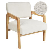 SESSEL Bouclé Cremeweiß Hjo - Hellbraun/Weiß, Textil (61/76/68cm) - Beliani