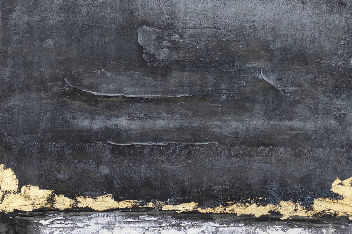 ACRYLBILD HANDGEMALT 75/100 cm - Schwarz/Grau, Holz/Textil (2.7/100cm) - KUNSTLOFT