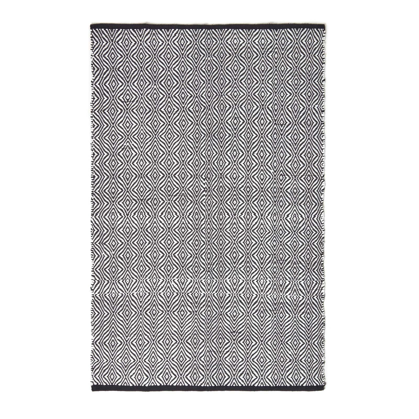 HANDWEBTEPPICH Trance geometrisch gemustert 160/230 cm - Schwarz, Textil (160/230cm) - Homescapes