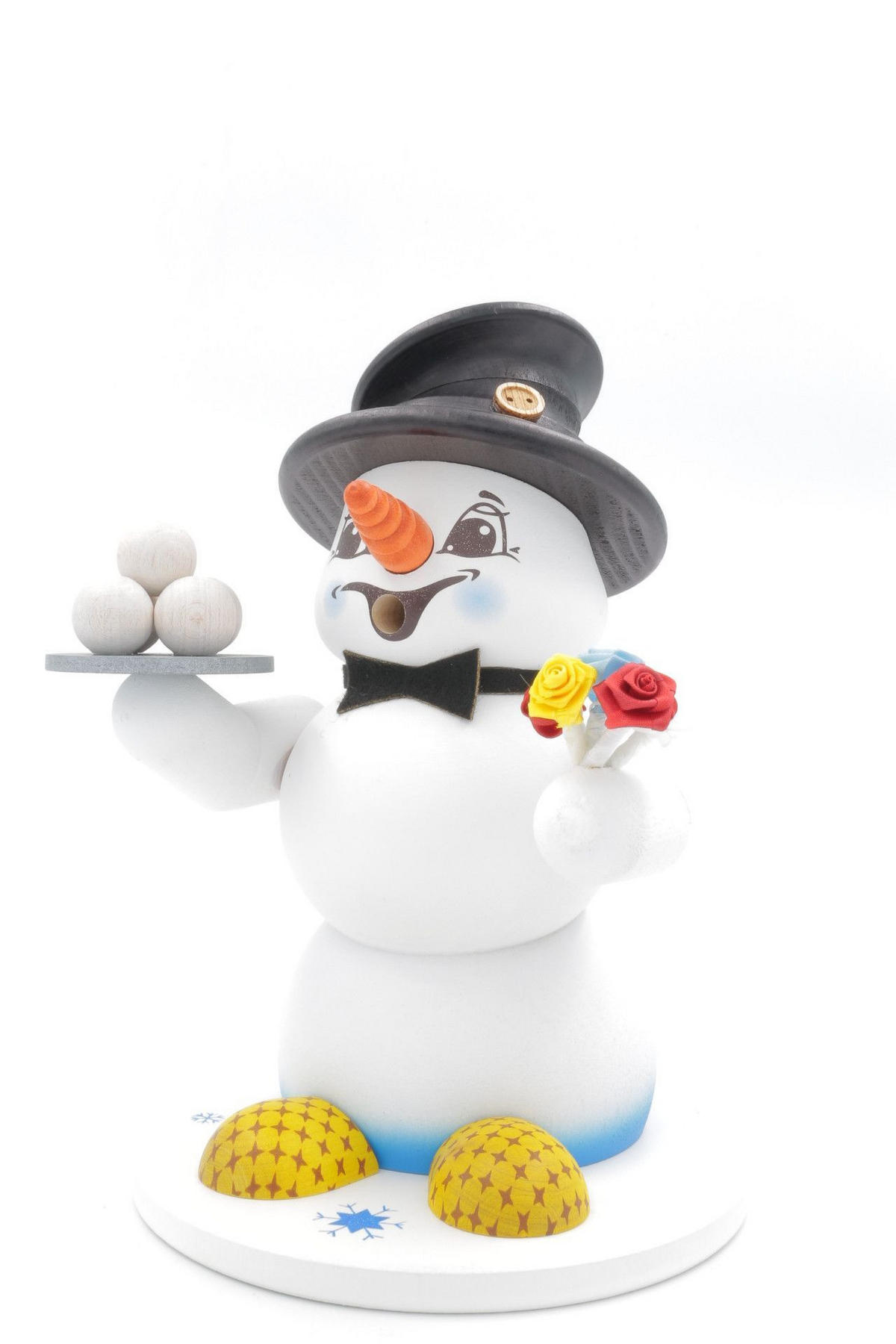 RAUCHFIGUR Schneemann Weiß GenTeelichtereman 19 cm - Multicolor, Holz (15/19/0.1cm)