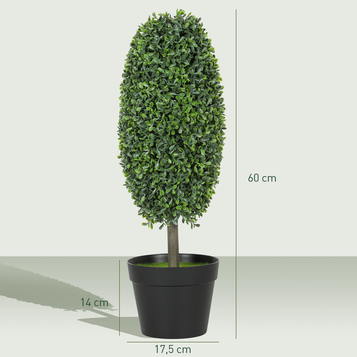 KÜNSTLICHE Pflanzen Grün 17.5/17.5/60.0cm - Grün, Kunststoff (60cm)