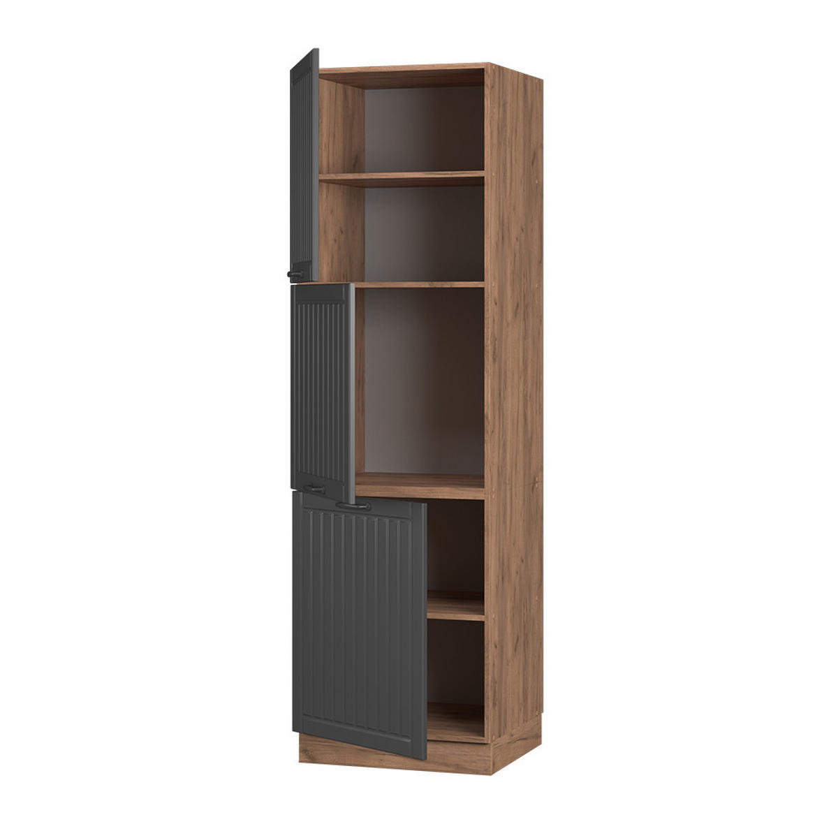 Honigeiche/Dunkelgrau, Holzwerkstoff (60/206.8/58cm) - Vicco