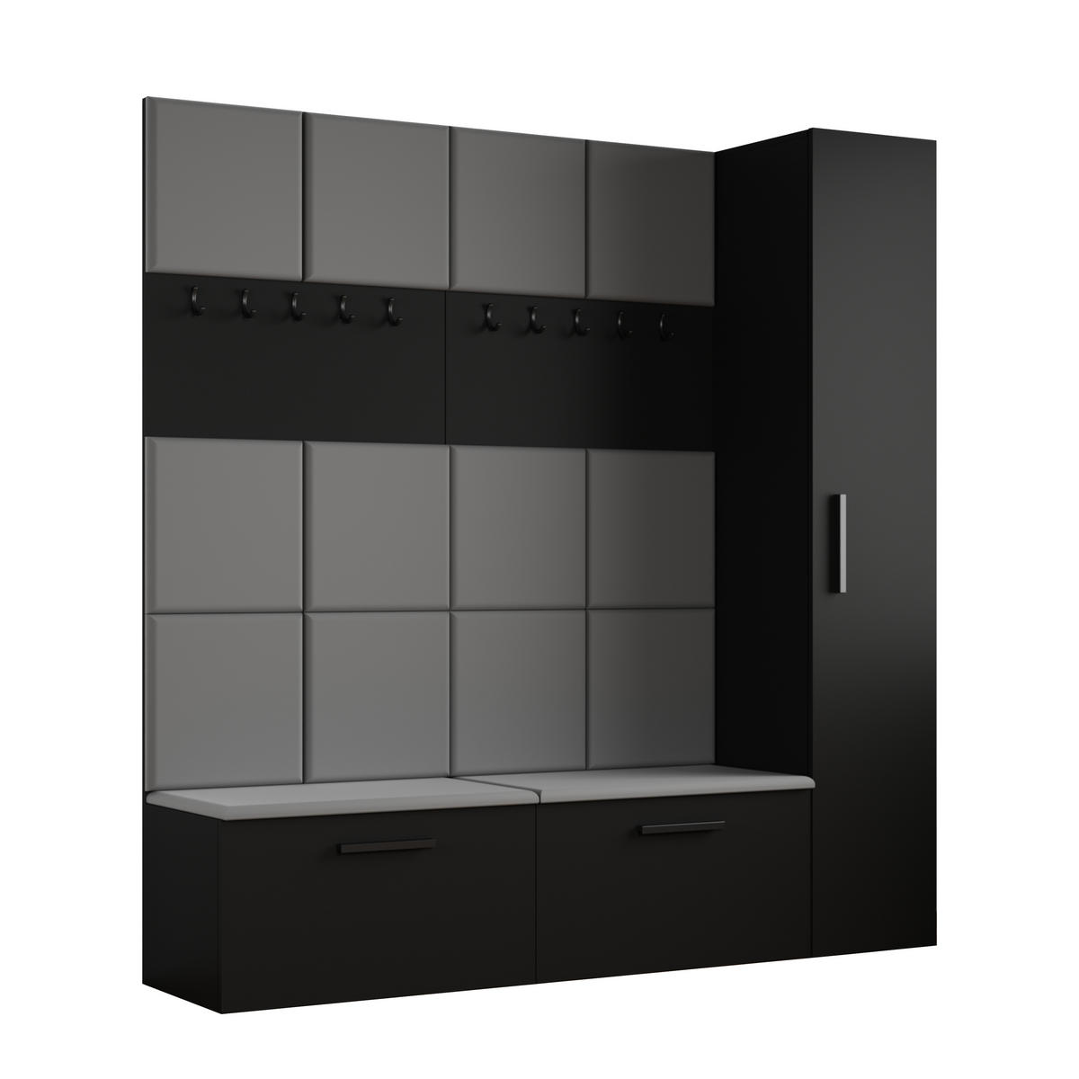 GARDEROBENSCHRANK Rosanno I Grau 80,6/204/40 cm – Modern, mit Kleiderhaken - Grau, Holzwerkstoff/Kunststoff (80.6/204/40cm) - AX Living