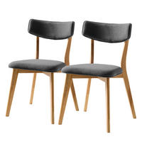 ESSZIMMERSTUHL - Webstoff / Gummibaum massiv - Dunkelgrau, Holz/Holzwerkstoff (50/79/50cm) - home24
