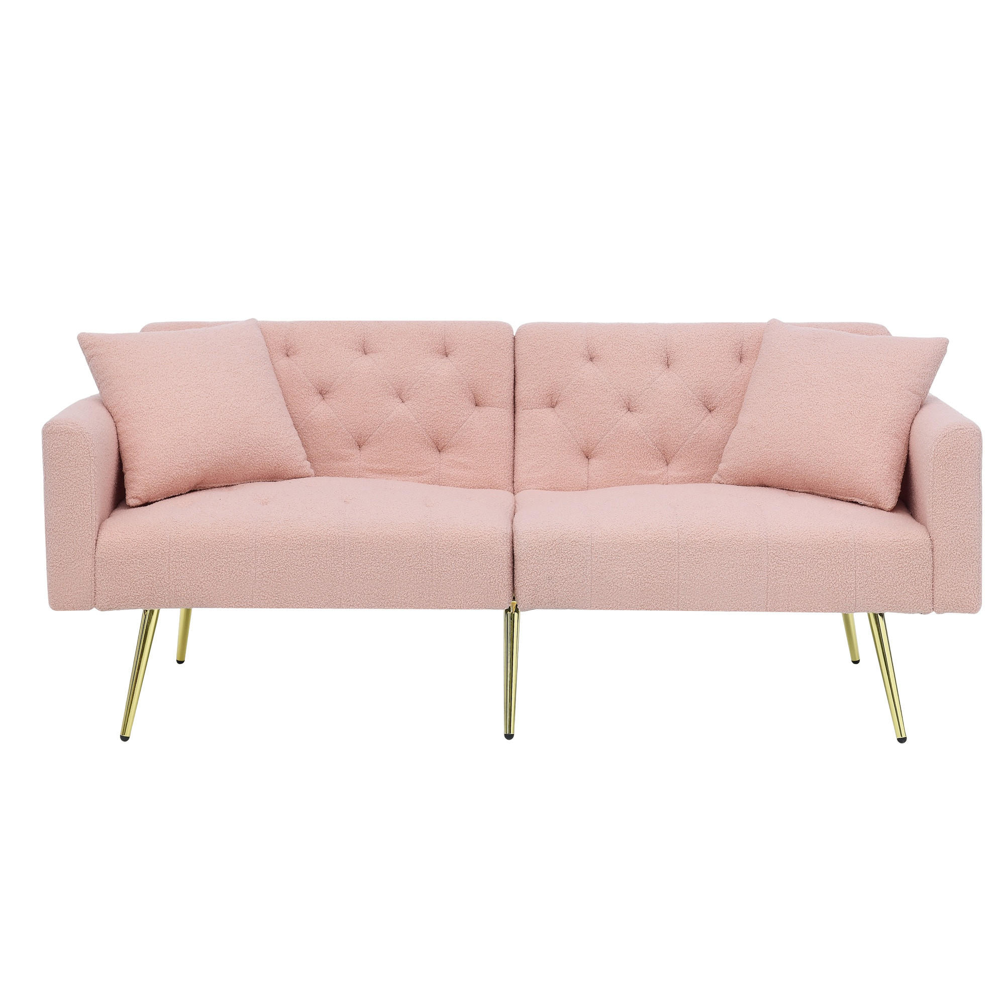 SCHLAFSOFA 177/78/74 cm in Pink Teddyfell mit Aufbewahrungstasche - Rosa, Textil (177/74/78cm) - Oxeza