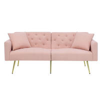 SCHLAFSOFA 177/78/74 cm in Pink Teddyfell mit Aufbewahrungstasche - Rosa, Textil (177/74/78cm) - Oxeza