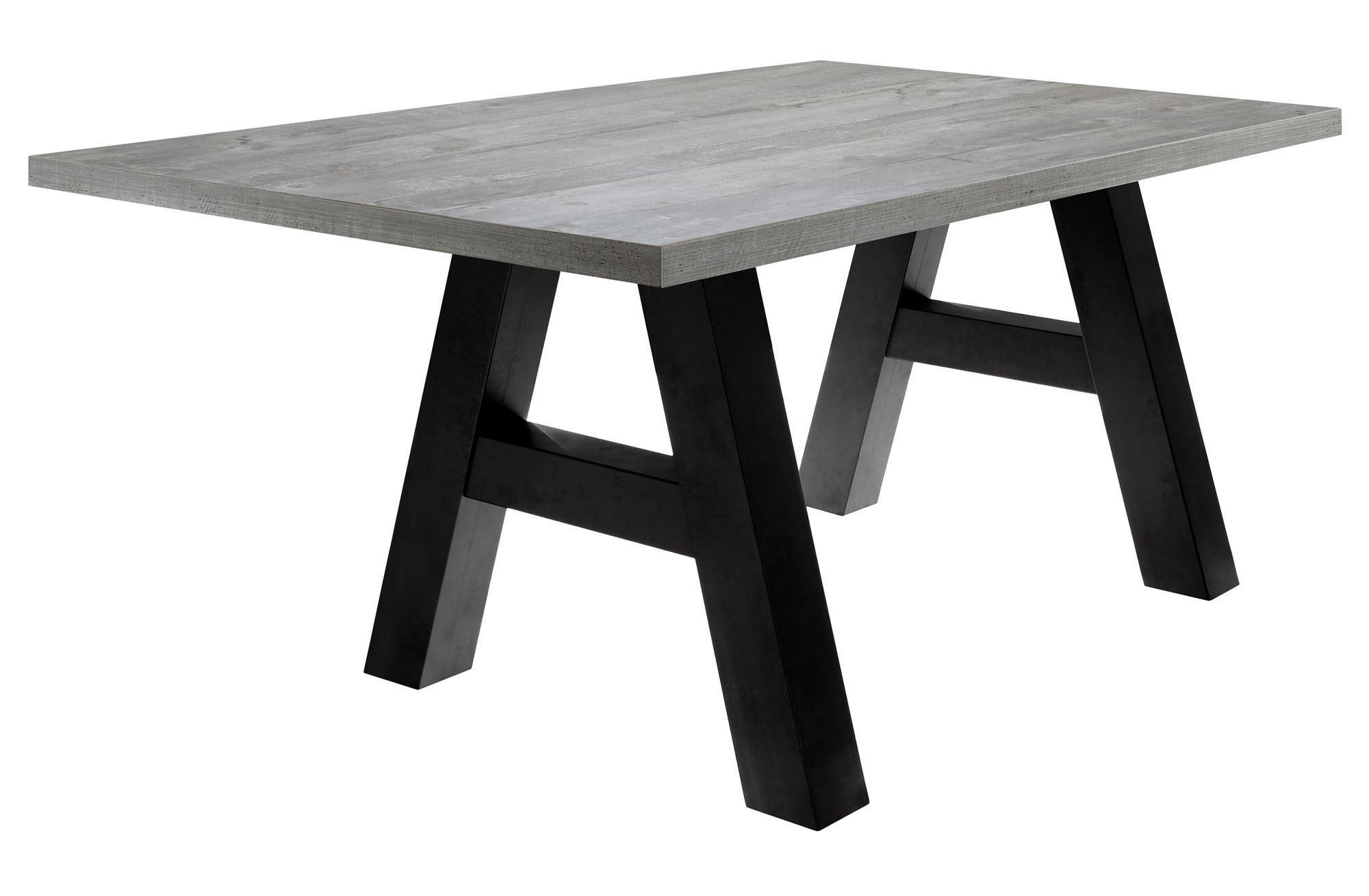 ESSZIMMERTISCH Elia 8 200 x 100 x 75 Esstisch Schwarzstahl/Beton - Grau, Holz (200/100/75cm) - 58aufmkessel