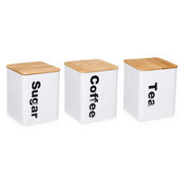 TEEBEHÄLTER 3 Stück - Weiß, Metall (11/14/11cm) - Kinvara