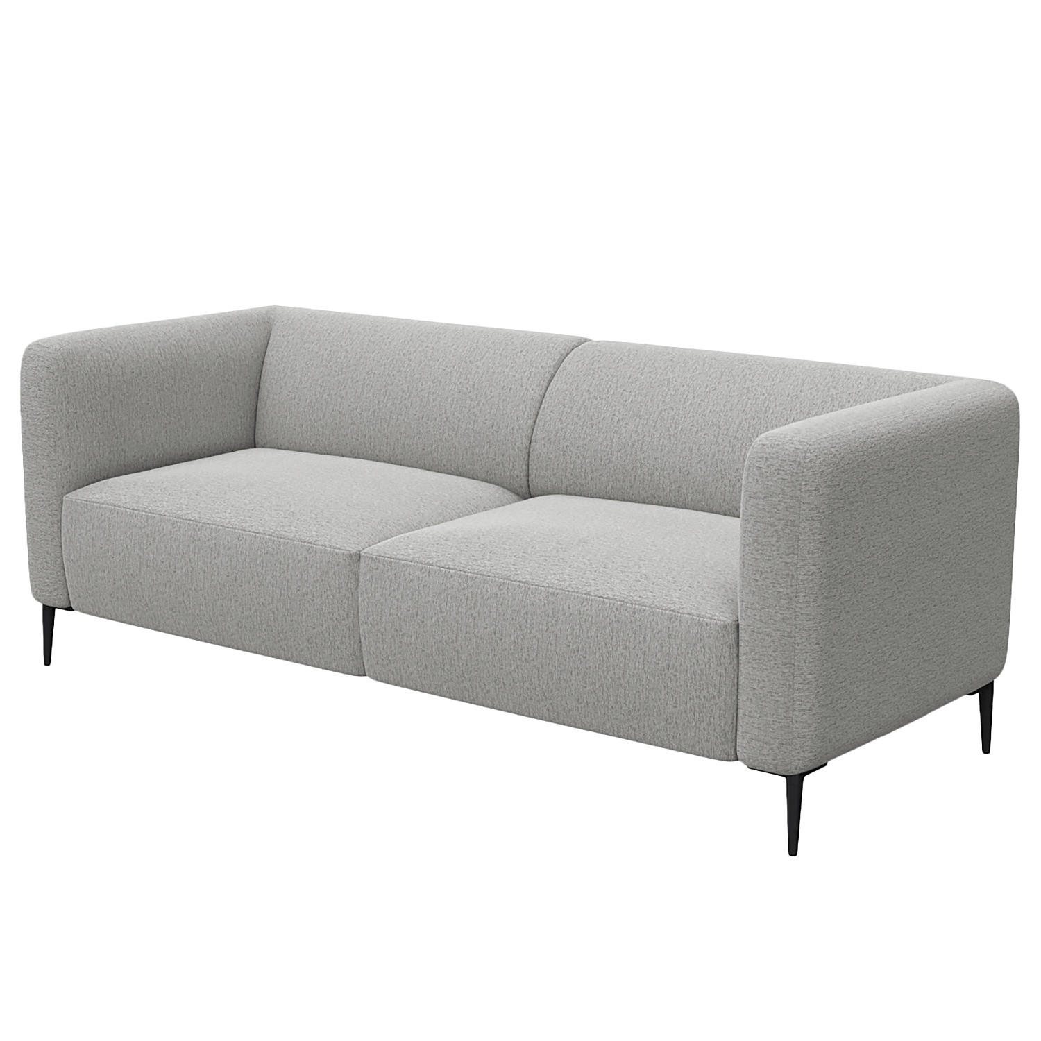 3-SITZER SOFA - Schwarz/Hellblau, Textil/Metall (205/74/88cm) - home24