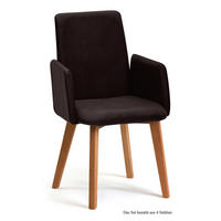 ARMLEHNSTUHL (4er-Set) Darcie 52x92x60 Eiche geölt/Espresso - Eichefarben/Dunkelbraun, Kunststoff (60/92/52cm) - 58aufmkessel