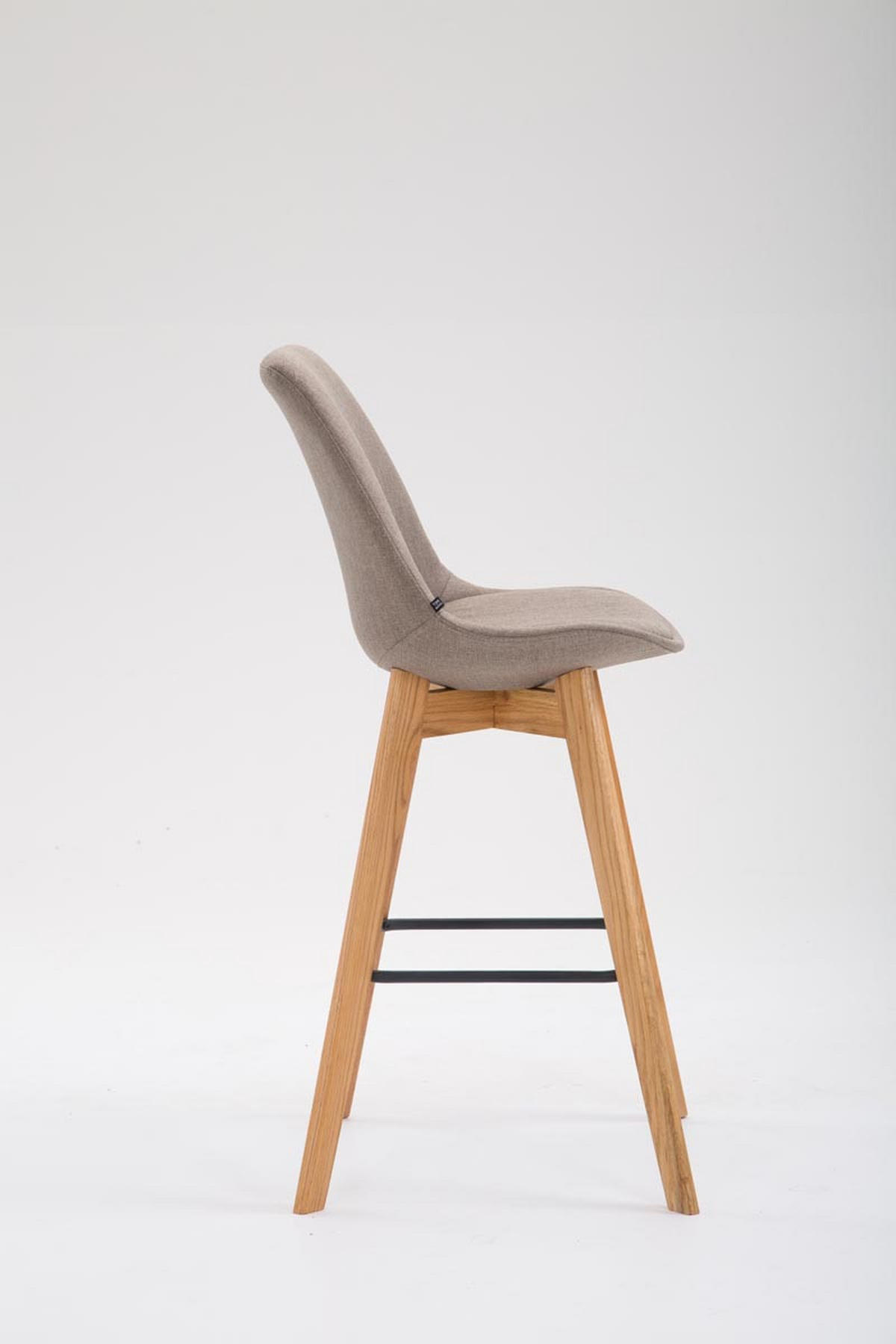 BARHOCKER Stoff taupe - Taupe/Eukalyptusholzfarben, Holz/Textil (48/112/56cm) - CLP