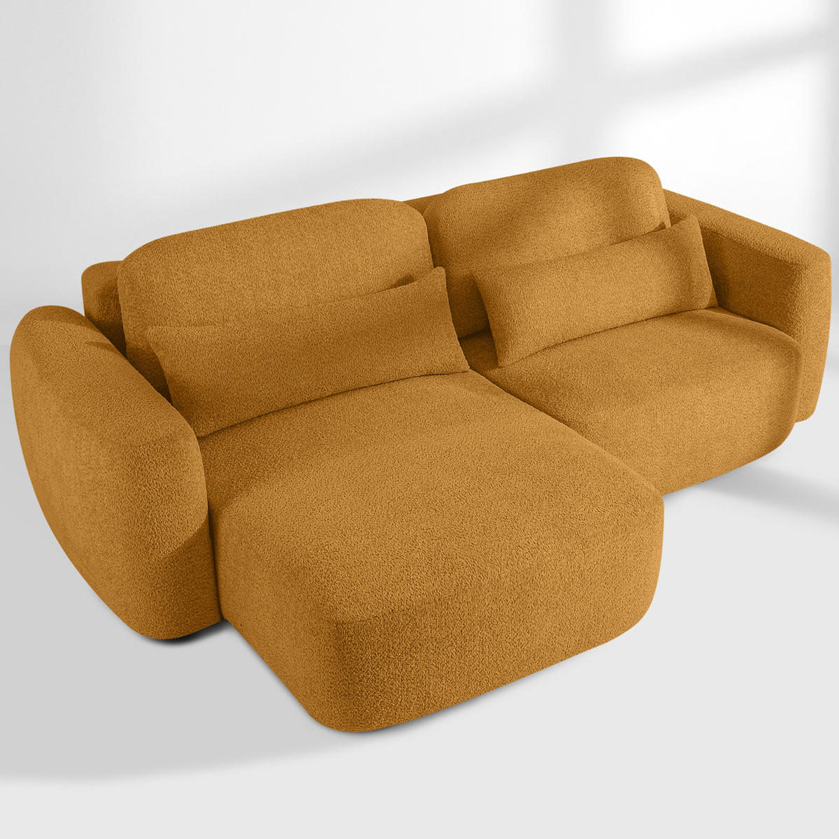 ECKSOFA links ELOSA - Honig, Holz/Textil (245/165cm) - KONSIMO®